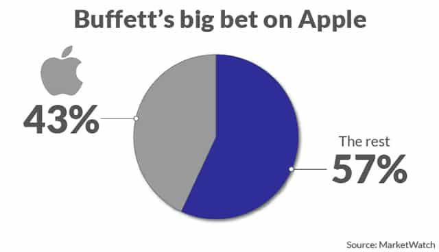 43 percent of the Berkshire Hathaway Portfolio consists of a single stock